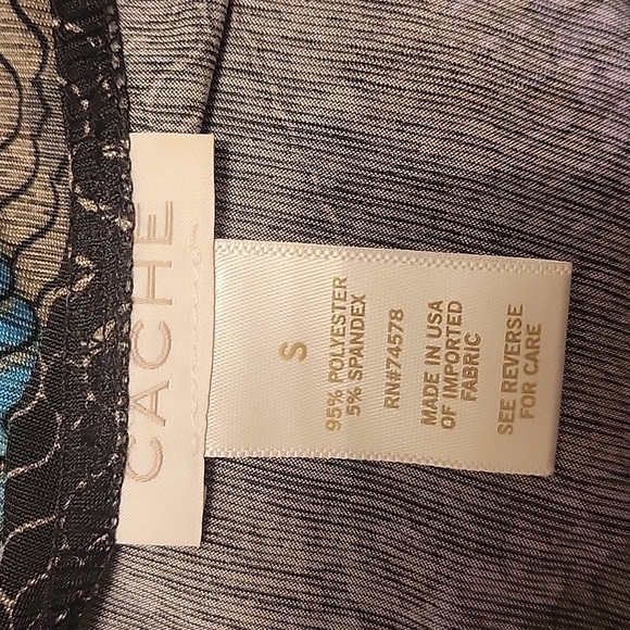 VTG CACHE Chevron Atomic Zig Zag Artsy Wrap Shirt Dress Small - Picture 10 of 11